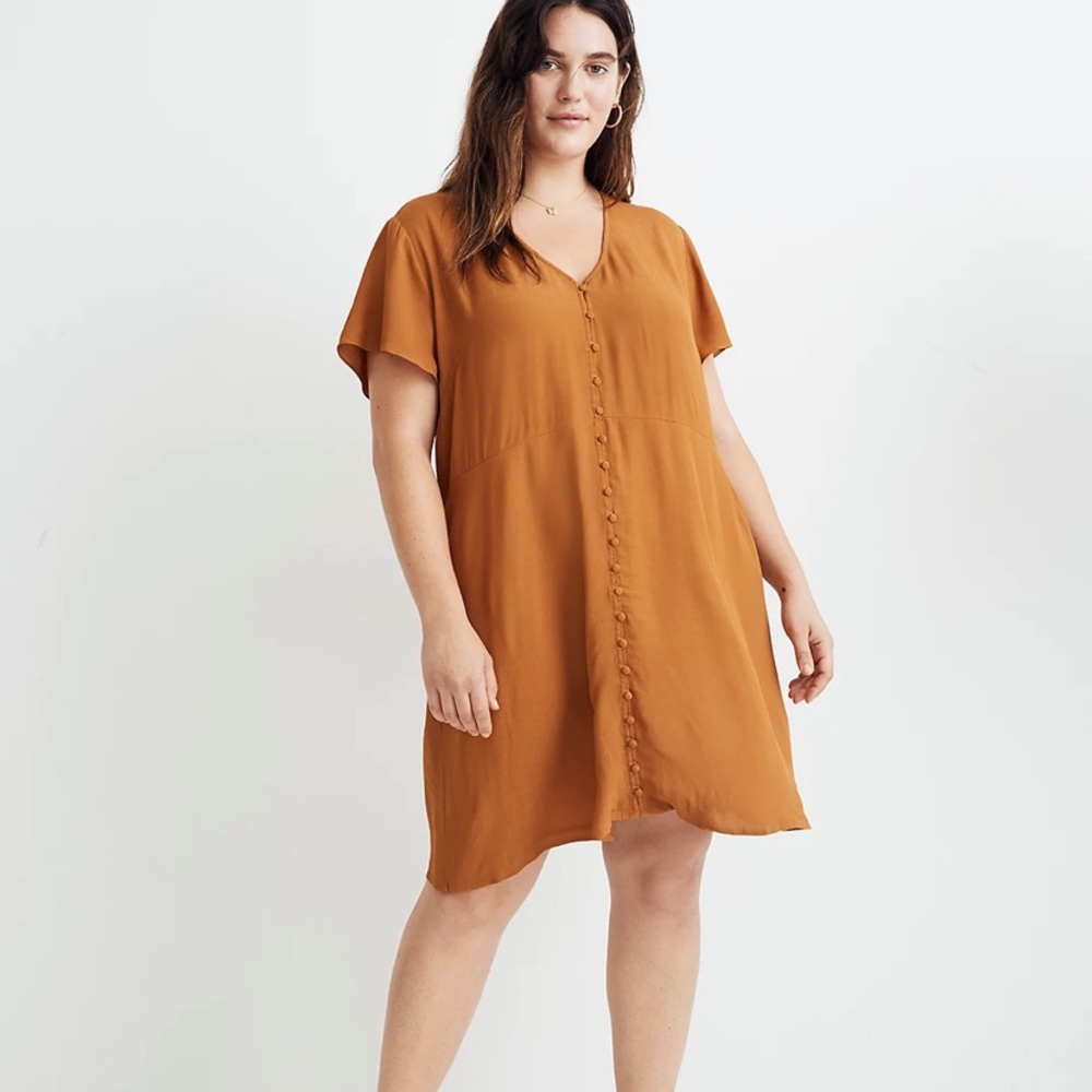 Madewell V Neck Button Front Dress